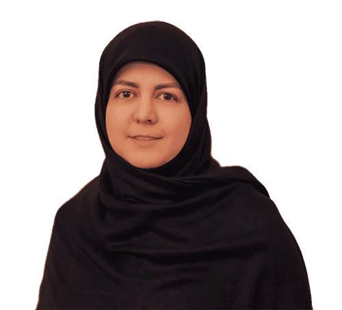 a woman wearing a black head scarf